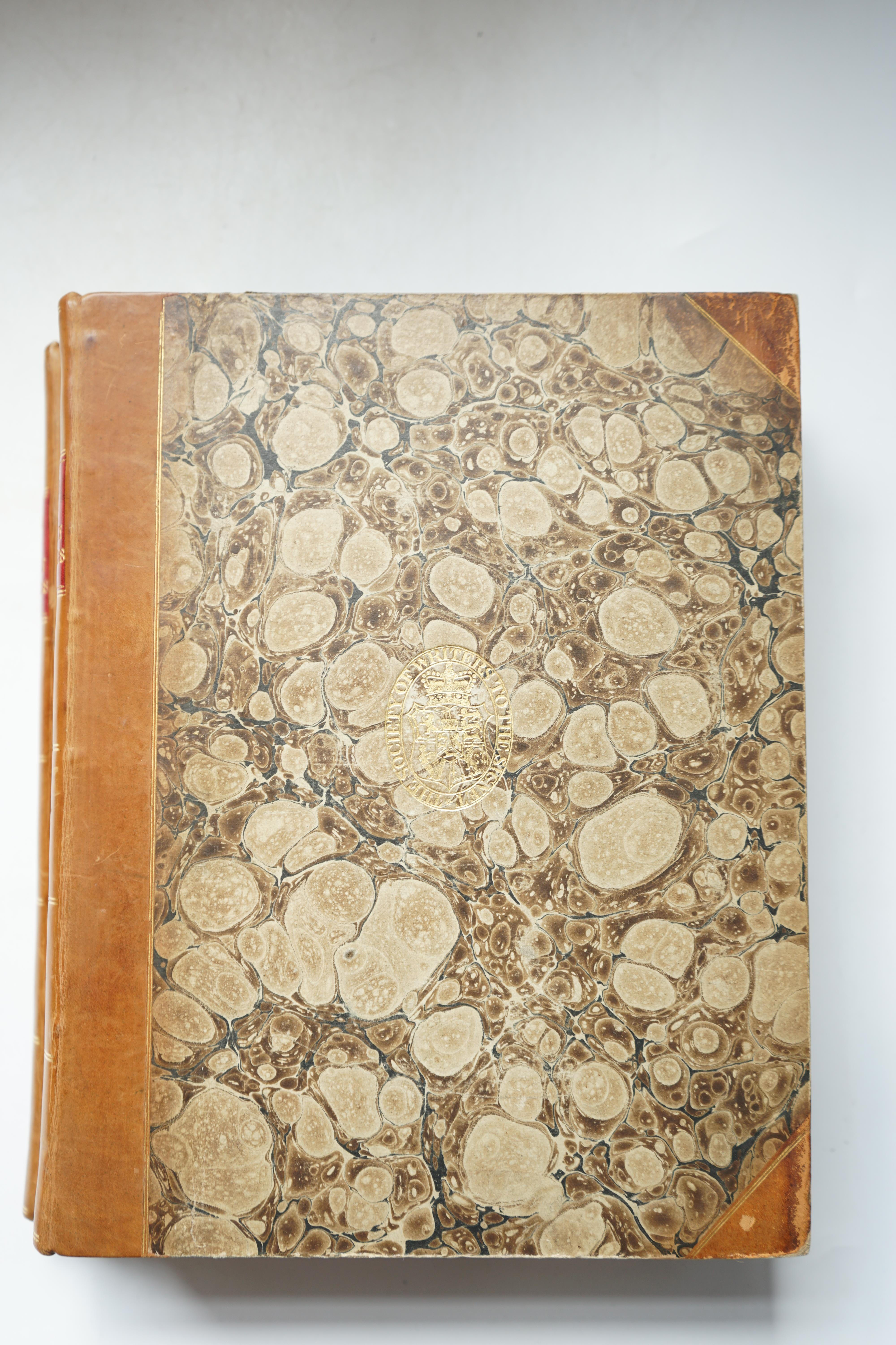 Loudon, John - A Treatise on Forming, Improving, and Managing Country Residences; Choice of Situations Appropriate to Every Class of Purchasers, 2 vols, 4to, rebound half calf, half titles, 32 engraved plates, The Societ